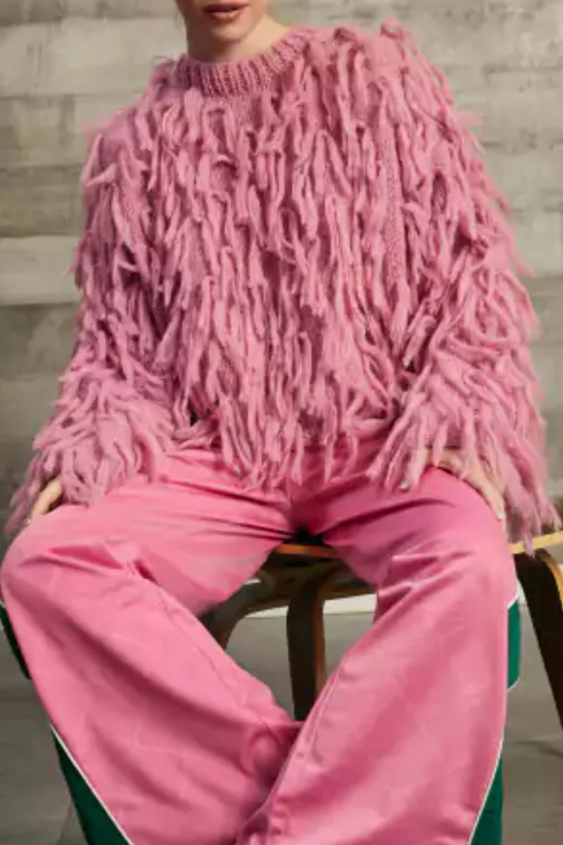 British Style Elegant Solid Tassel O Neck Sweaters(5 Colors) - Panekey