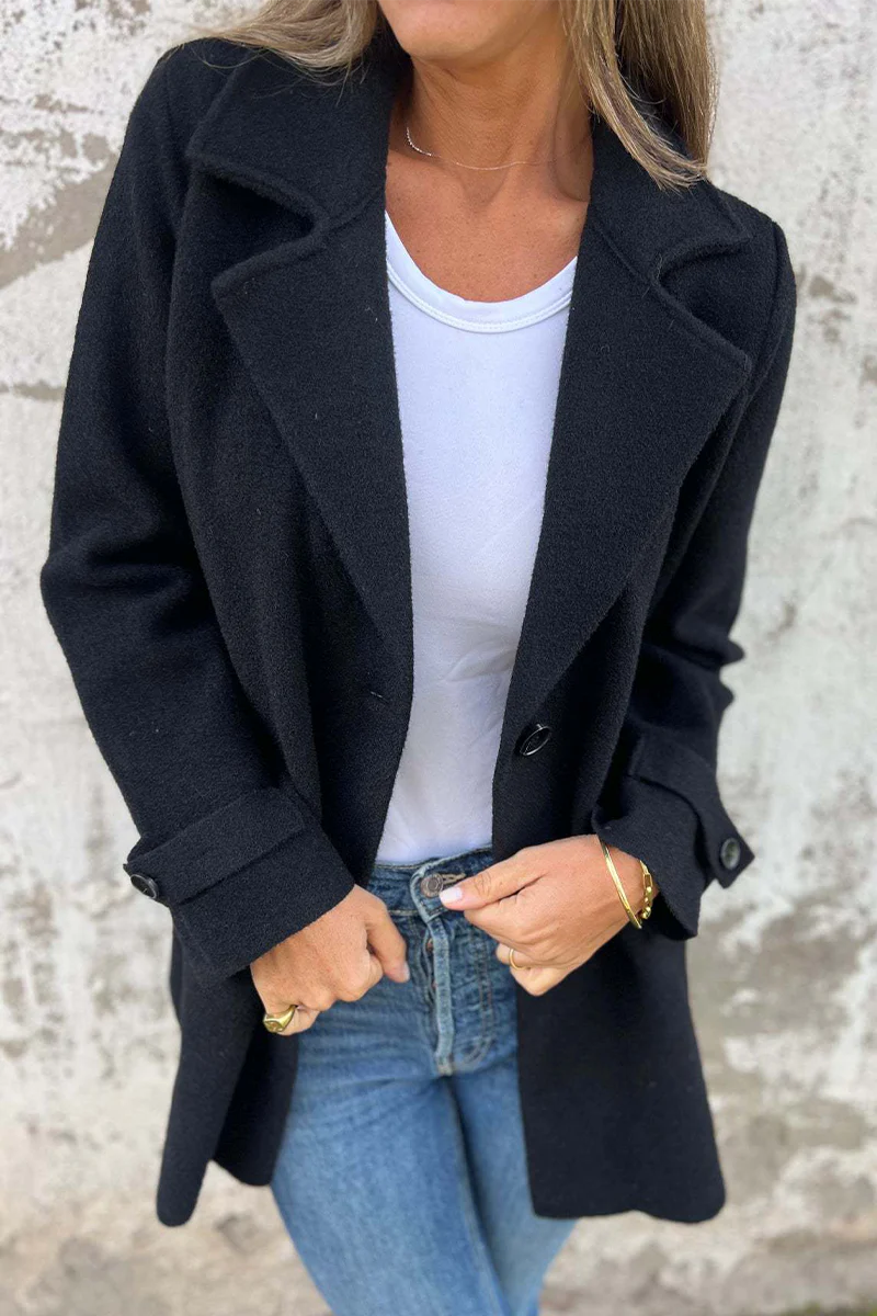 Casual Daily Buttons Gross Turn-back Collar Outerwear(3 Colors) - Panekey