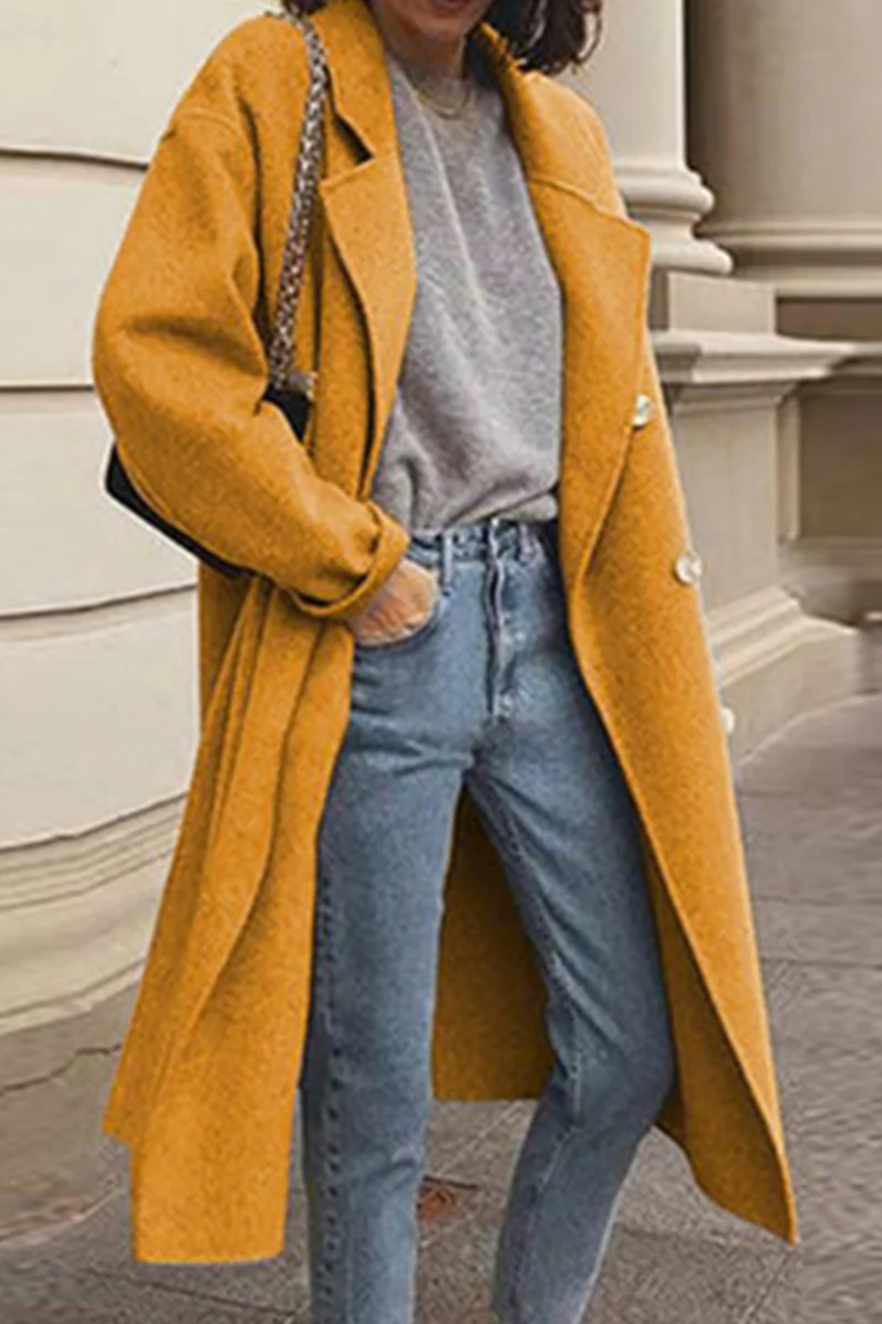 Casual Elegant Solid Buckle Turndown Collar Outerwear(6 Colors) - Panekey