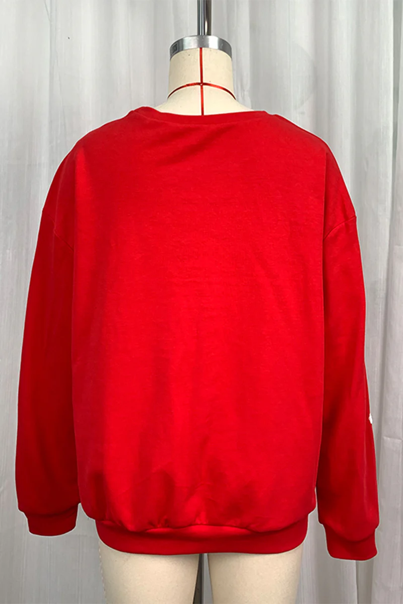 Casual Party Santa Claus Sequins O Neck Sweats(3 Colors) - Panekey