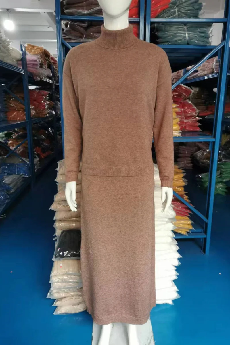 Casual Basic Turtleneck Long Sleeve Two Pieces(6 Colors) - Panekey