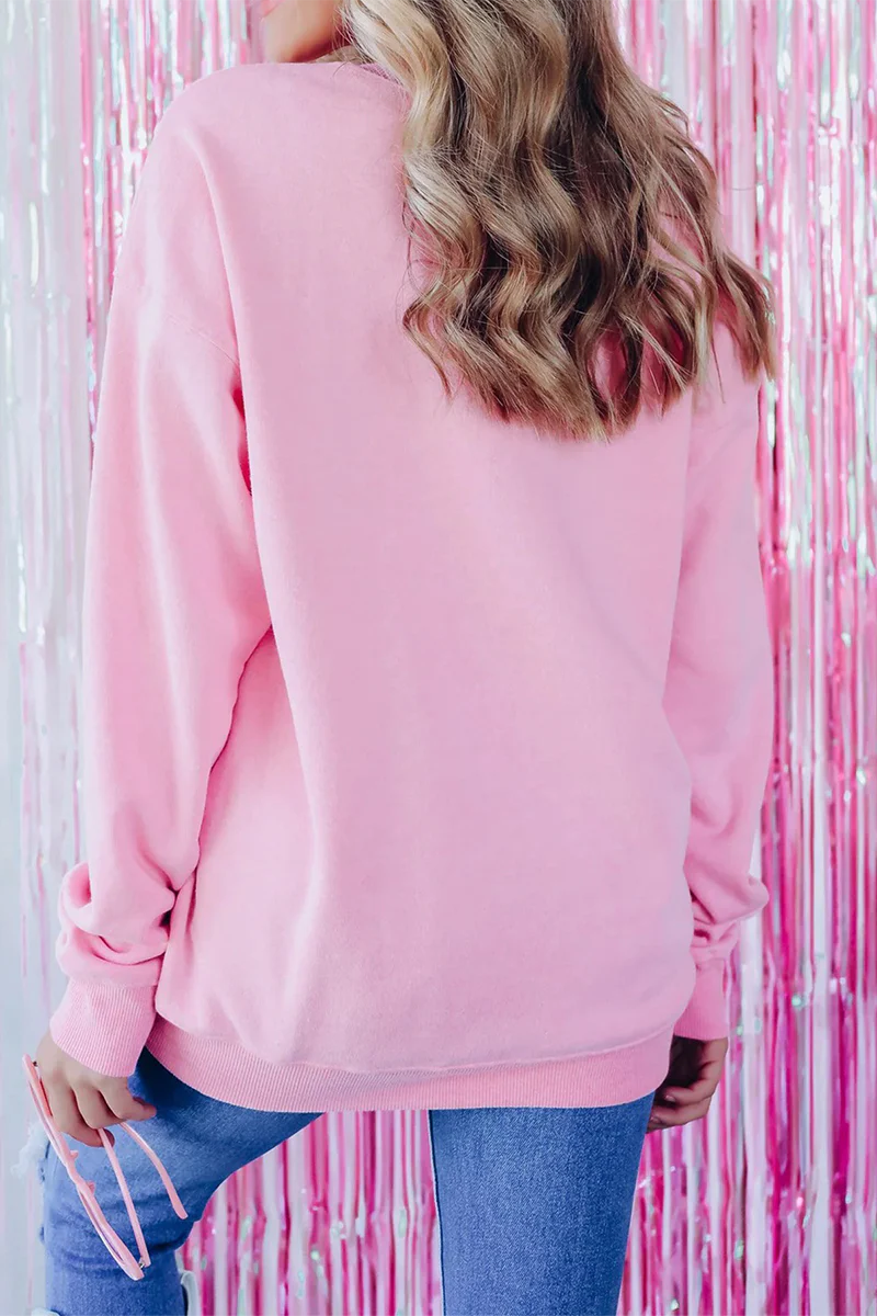 Casual Christmas Tree Embroidered Sequins O Neck Sweats - Panekey