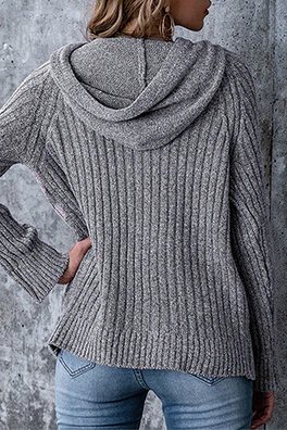 Casual Patchwork Draw String  Contrast Hooded Collar Tops - Panekey