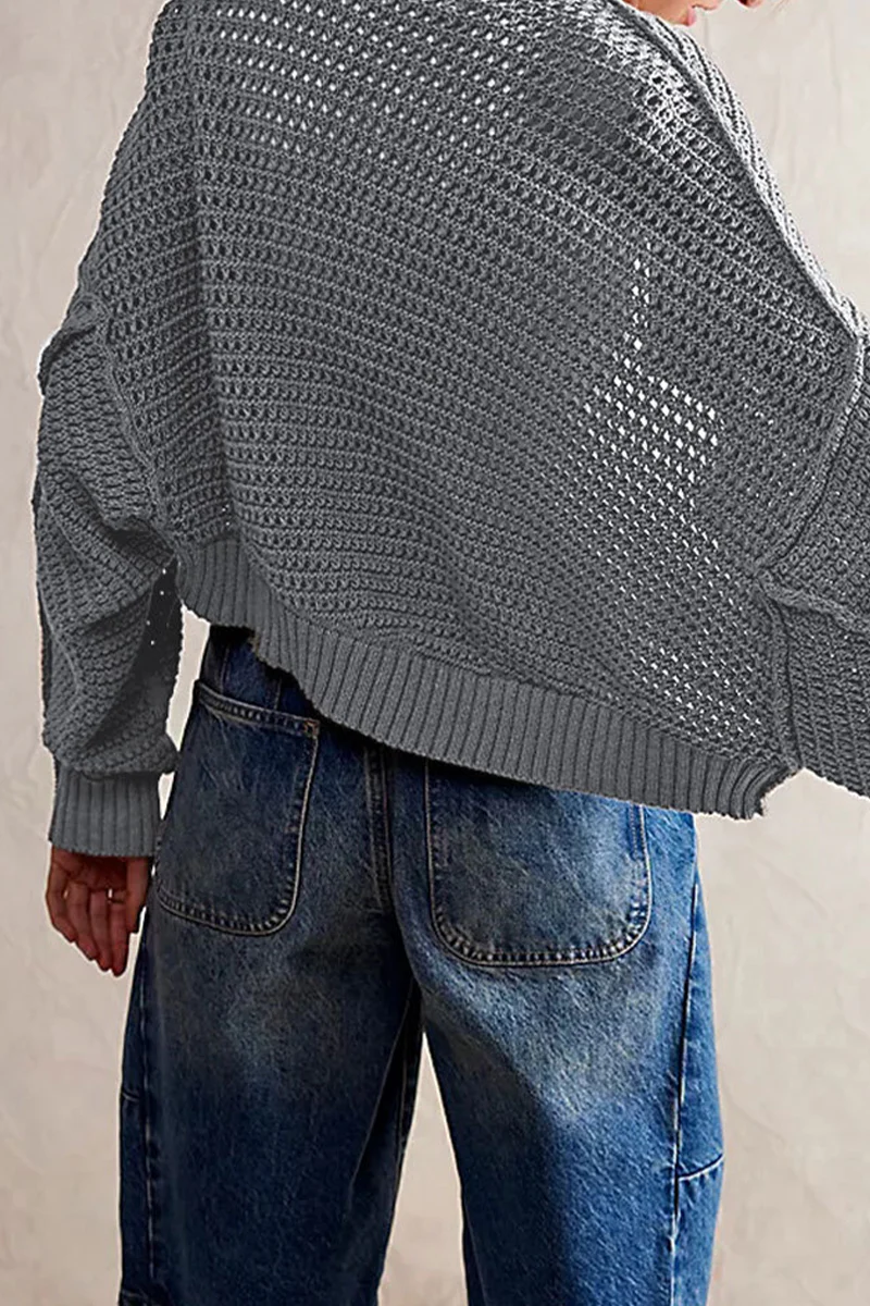 Casual Daily Solid Color Weave Cardigan Collar Outerwear - Panekey