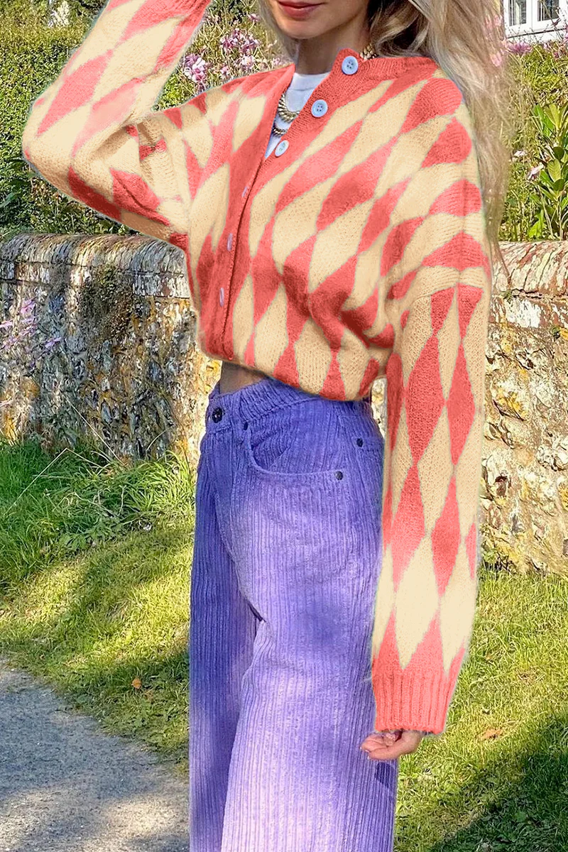 Casual Geometric Buckle Tops Sweater - Panekey