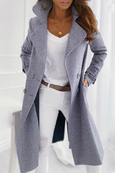 Casual Elegant Solid Patchwork Buckle Turndown Collar Outerwear(5 Colors) - Panekey