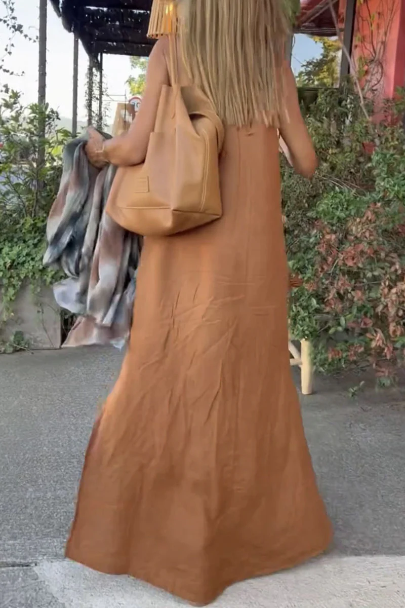 Casual College Solid Make Old Halter Straight Dresses(3 Colors) - Panekey