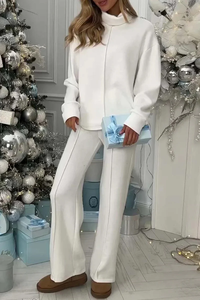 Casual Basic Turtleneck Long Sleeve Two Pieces(3 Colors) - Panekey