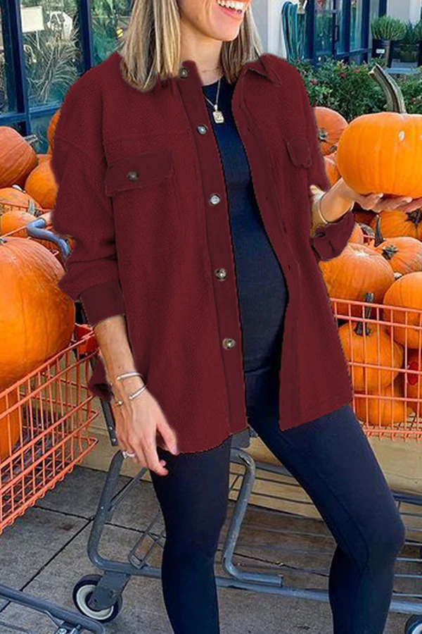 Casual Animal Print Buckle Basic Turndown Collar Outerwear - Panekey