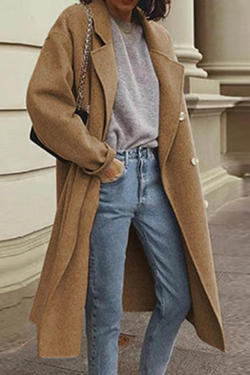 Casual Elegant Solid Buckle Turndown Collar Outerwear(6 Colors) - Panekey