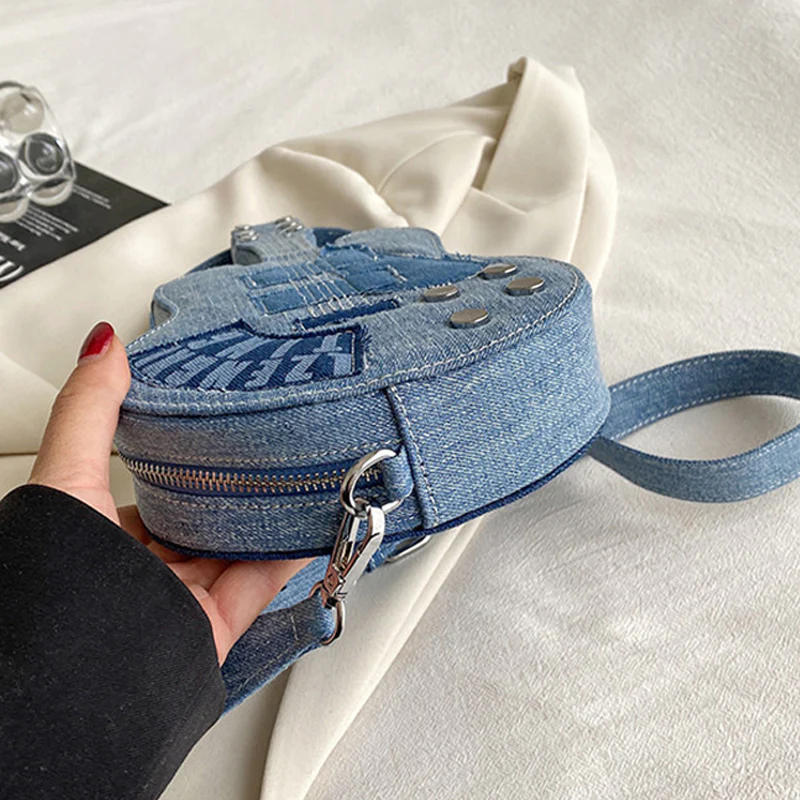 Casual Patchwork Zipper Violin Messenger Bag - Panekey