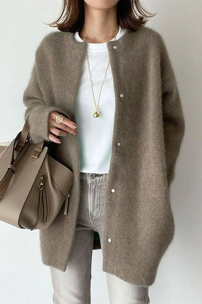 Casual Gross O Neck Outerwear(wool felt style)(9 Colors) - Panekey