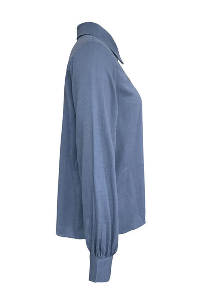 Casual Hollow Out Turndown Collar Blouses(4 Colors) - Panekey