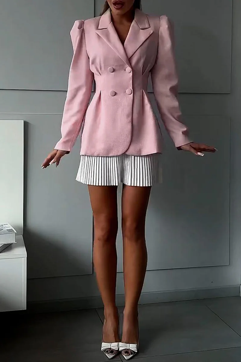 Casual Buttons Turn-back Collar Long Sleeve Two Pieces(3 Colors) - Panekey