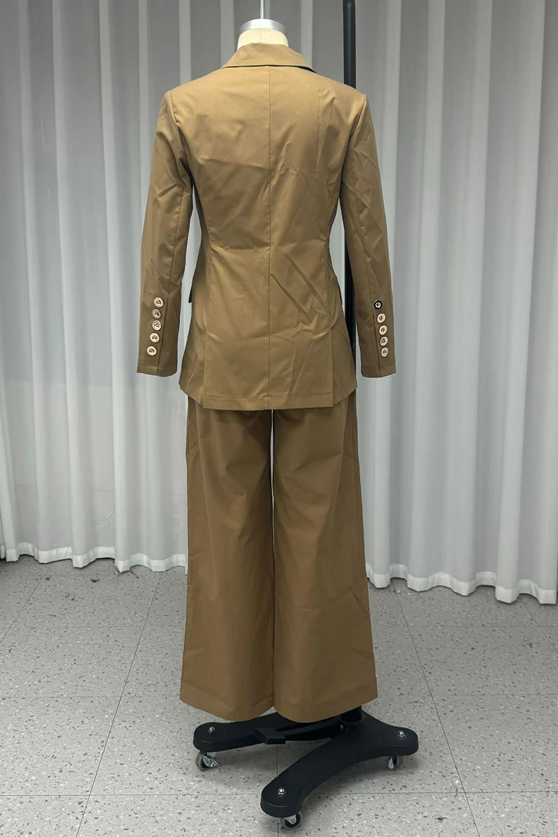 Casual Buttons Turn-back Collar Long Sleeve Two Pieces - Panekey