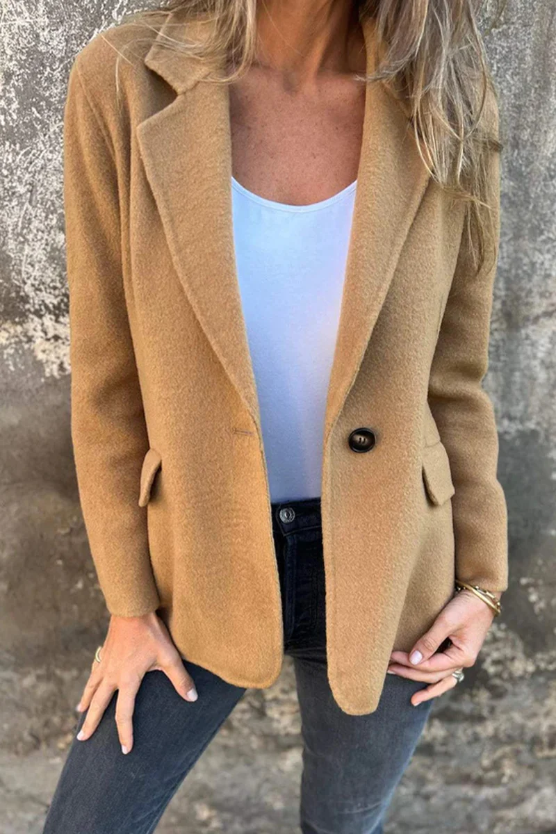 Casual Daily Buttons Gross Turn-back Collar Outerwear(6 Colors) - Panekey