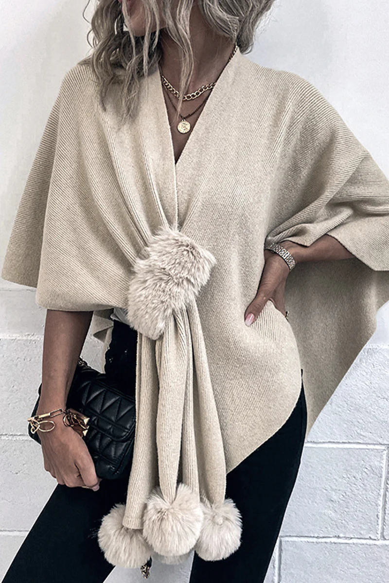 Casual Elegant Solid Patchwork V Neck Outerwear - Panekey