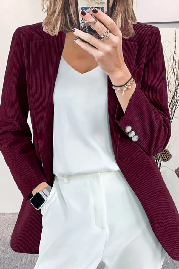 Casual Elegant Solid Buttons Turn-back Collar Outerwear(7 Colors) - Panekey