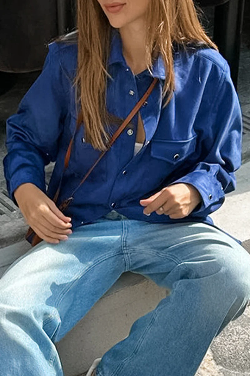 Casual Daily Buttons Turndown Collar Blouses - Panekey