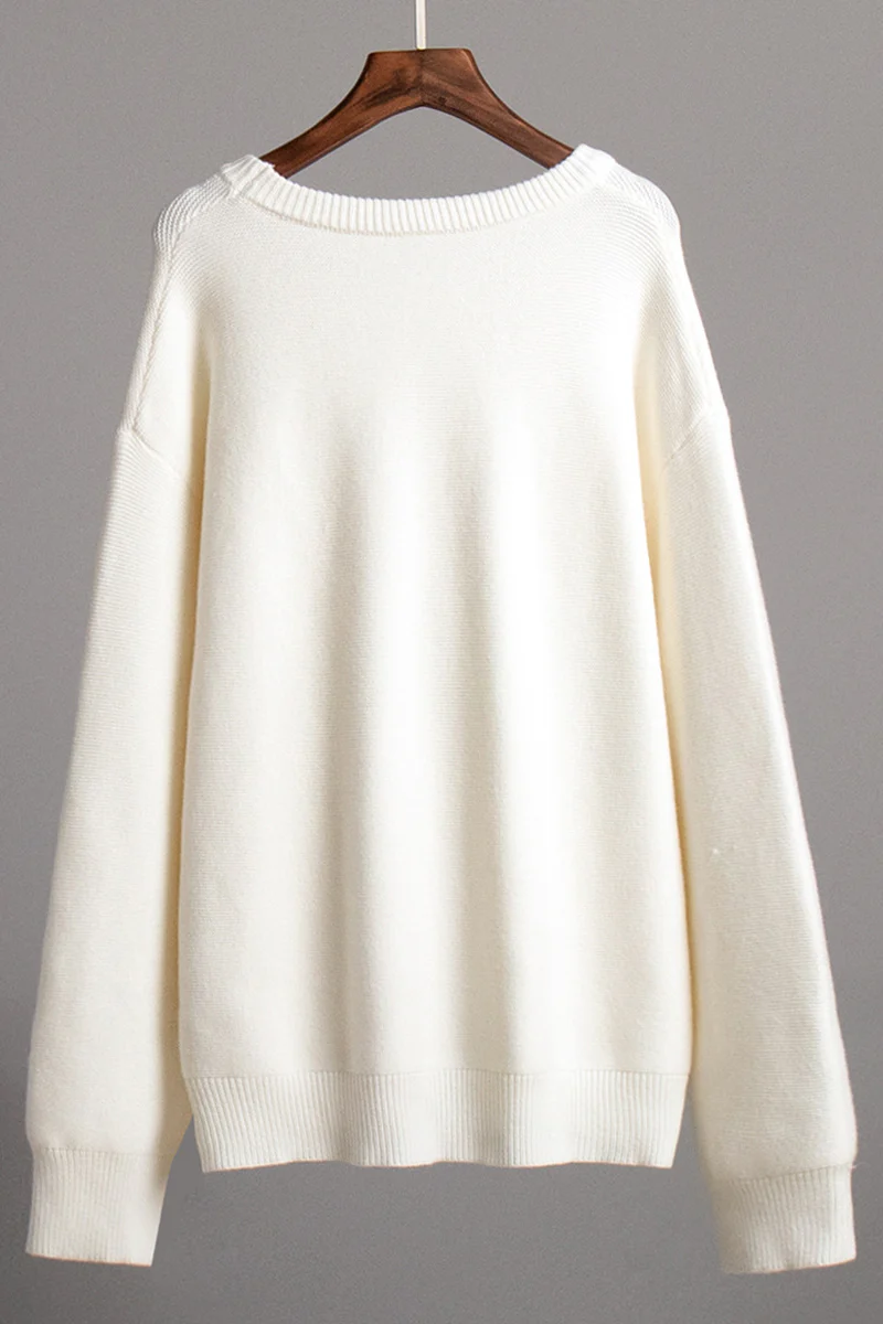 Casual Daily Solid Color Weave O Neck Sweaters - Panekey