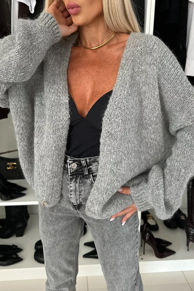 Casual Daily Weave V Neck Outerwear(4 Colors) - Panekey