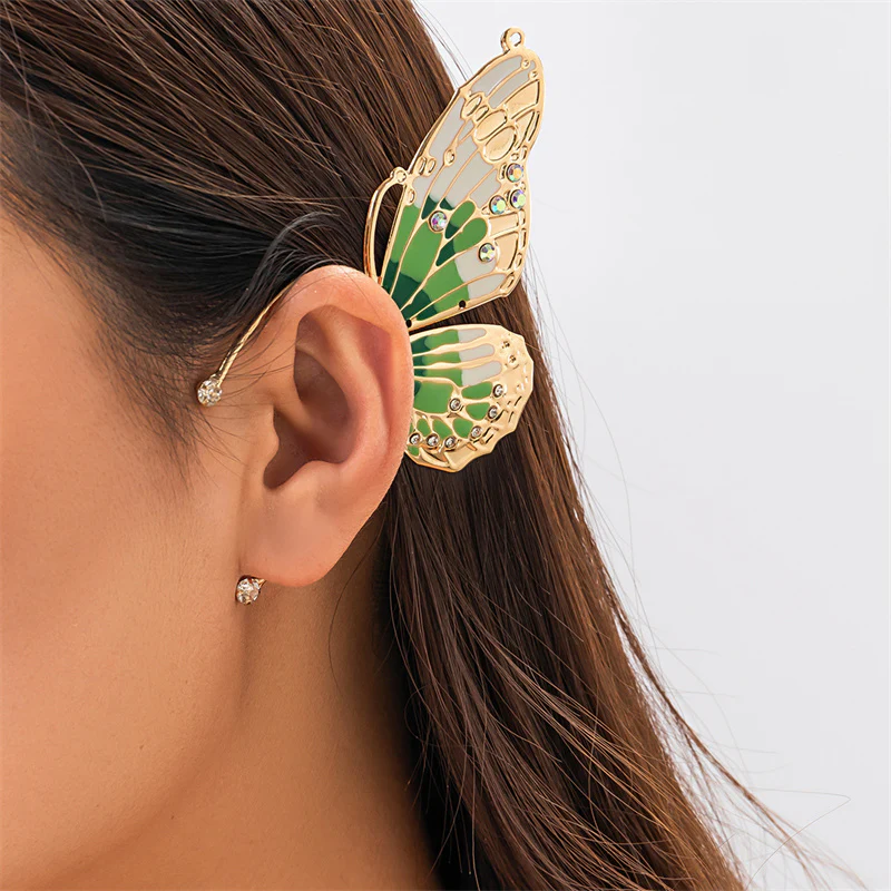 Casual Butterfly Patchwork Rhinestone Earrings - Panekey
