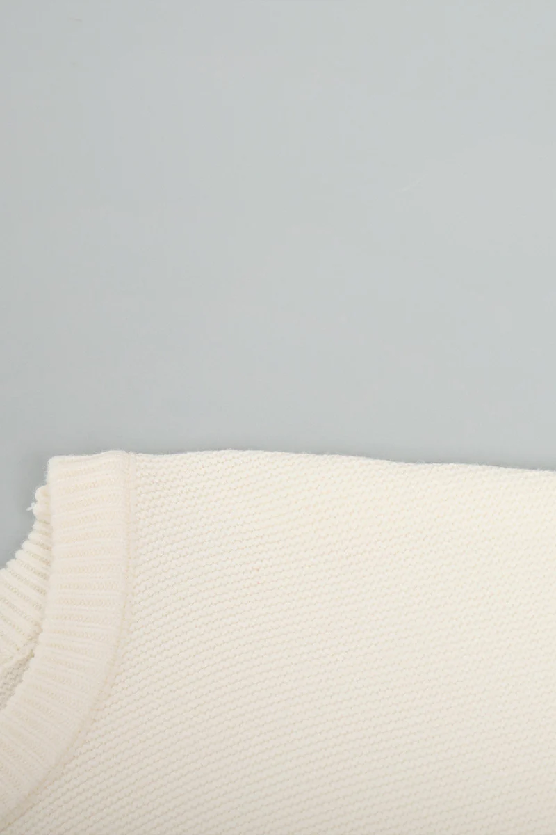 Casual Daily Solid Color Weave O Neck Sweaters - Panekey