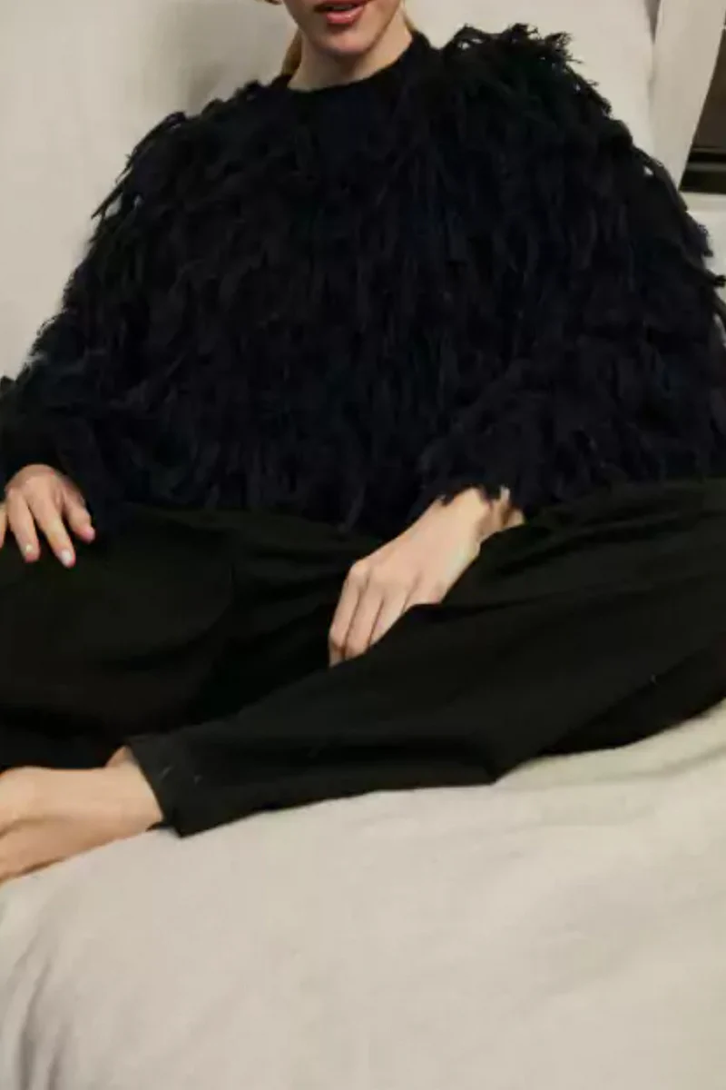 British Style Elegant Solid Tassel O Neck Sweaters(5 Colors) - Panekey