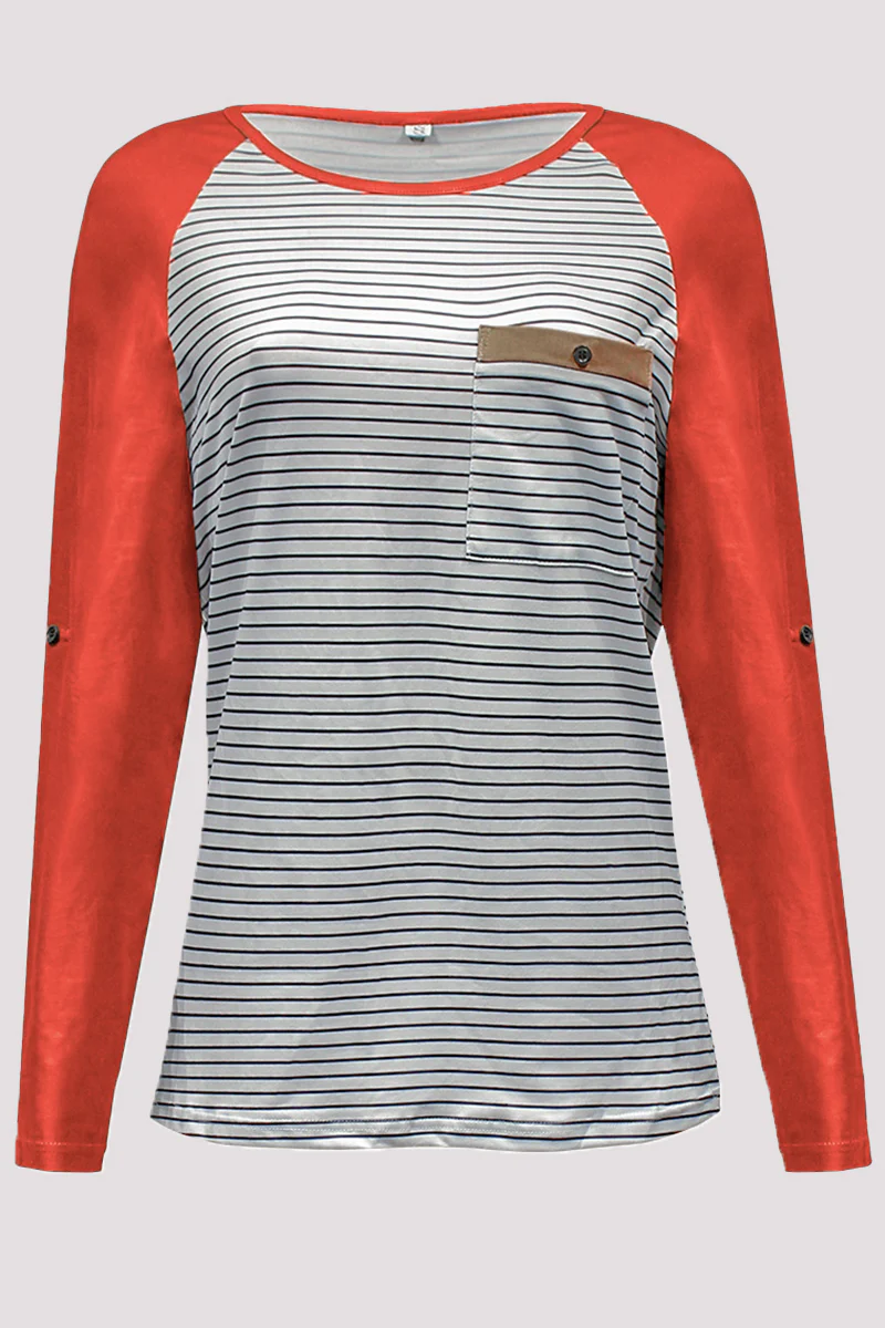 Casual Patchwork O Neck Tops - Panekey