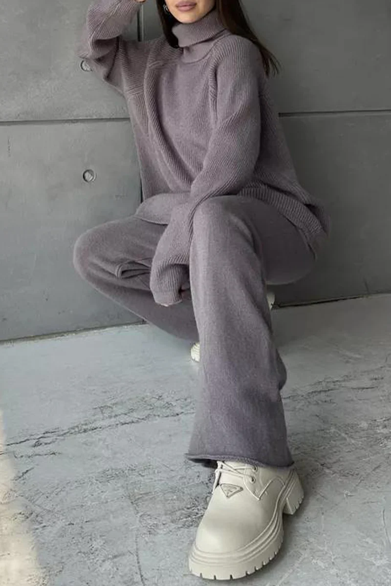 Casual Daily Zipper Collar Long Sleeve Two Pieces(6 Colors) - Panekey