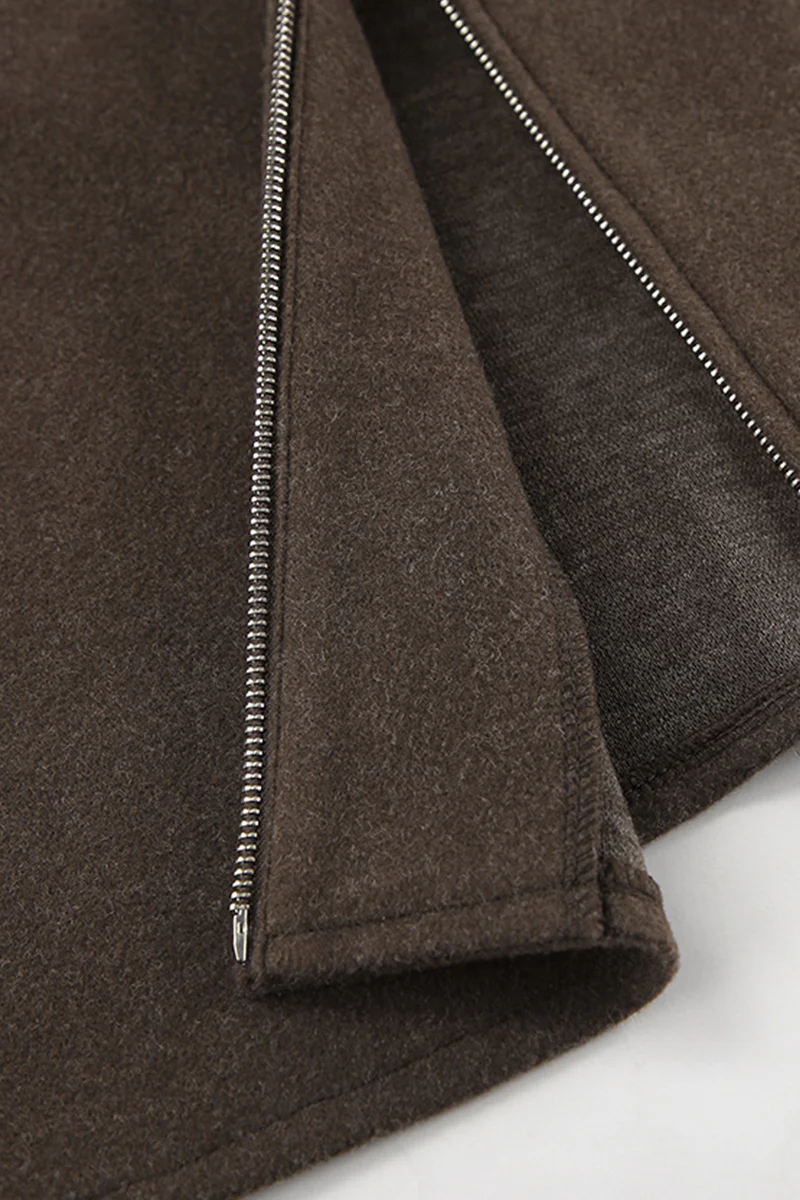 Casual Daily Zipper Gross Turndown Collar Outerwear - Panekey