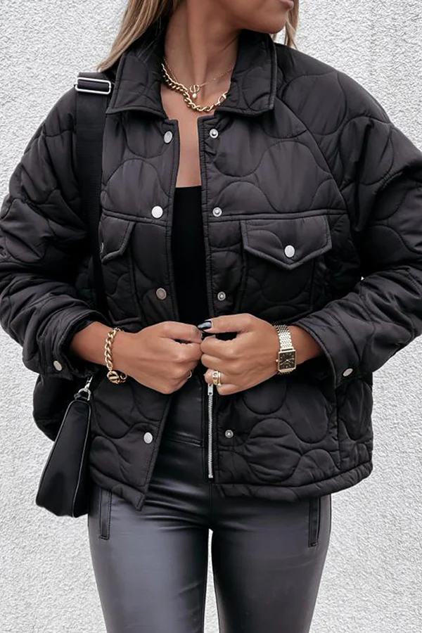 Casual Patchwork Pocket Buckle Turndown Collar Outerwear(3 Colors) - Panekey