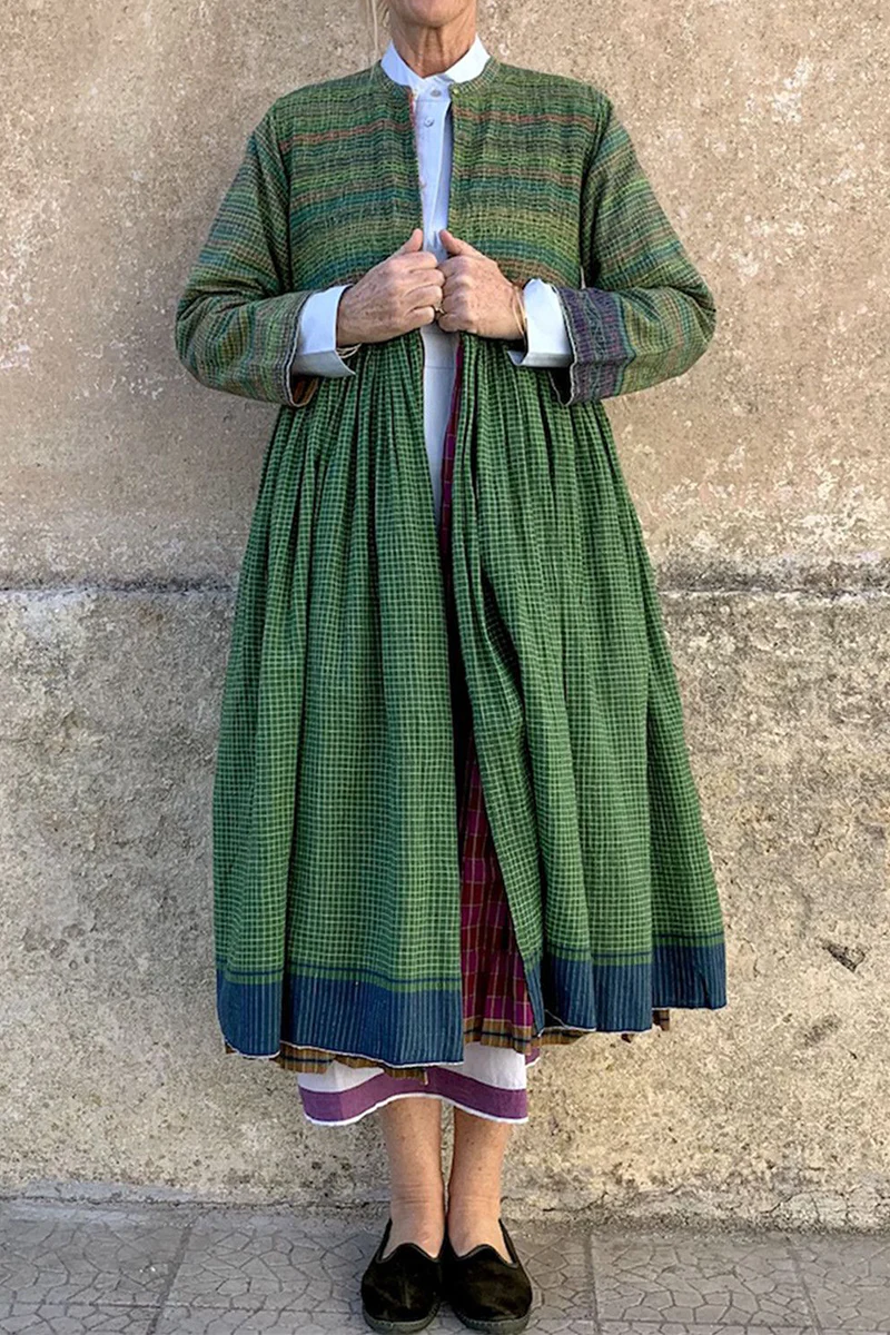 Casual Plaid O Neck Tops - Panekey