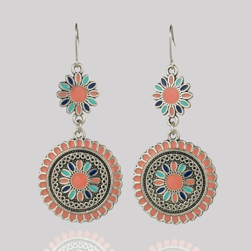 Bohemian Vintage Geometric Patchwork Earrings - Panekey