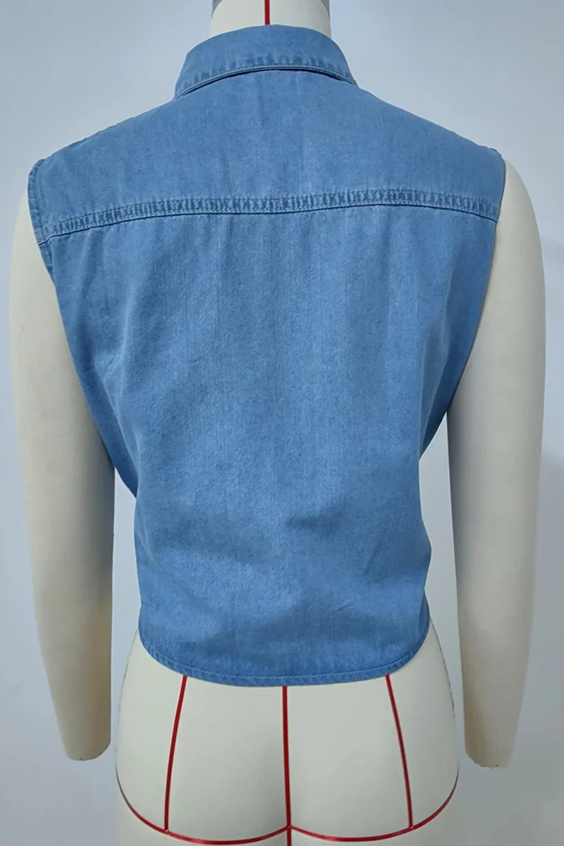 Casual Lace Up Buttons Turndown Collar Blouses - Panekey