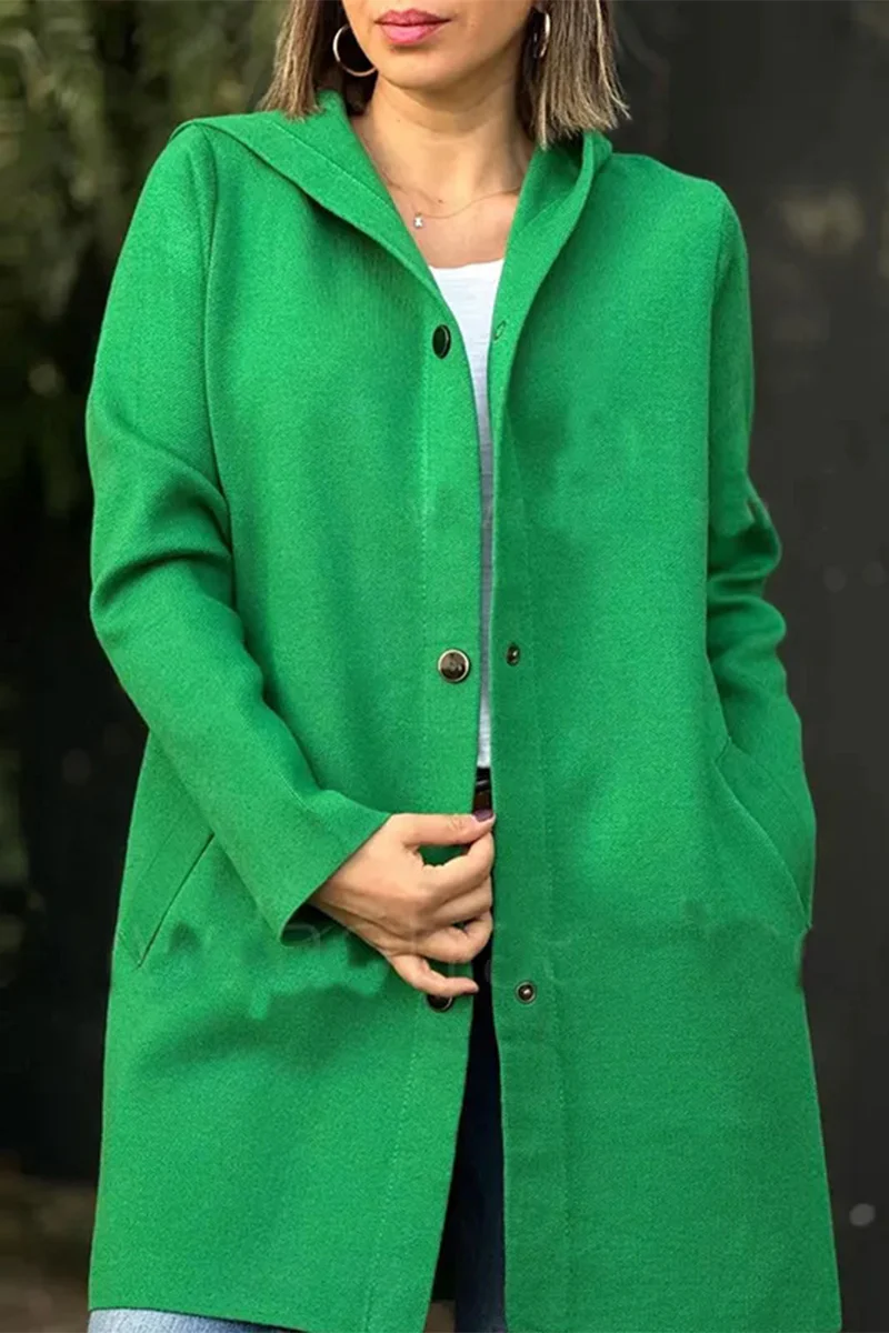 Casual Daily Pocket Buttons Hooded Outerwear(8 Colors) - Panekey