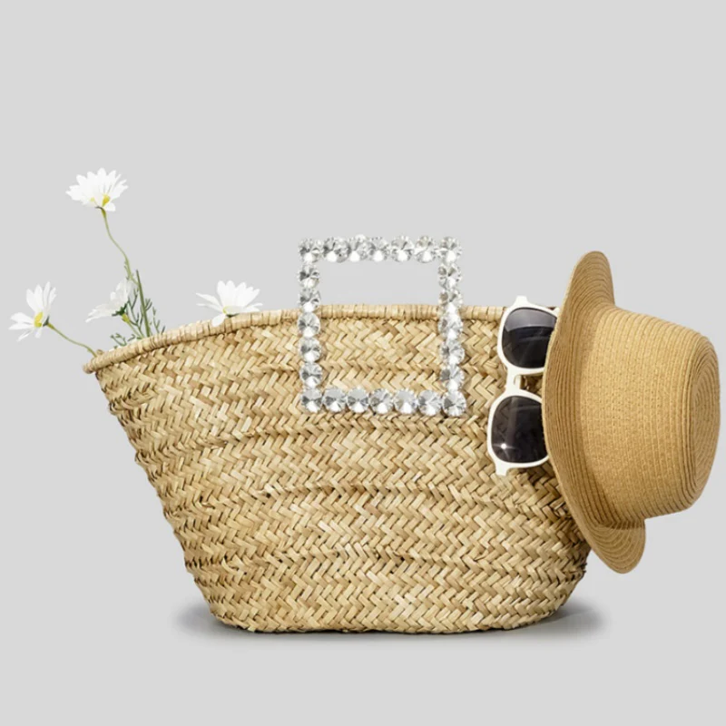 Casual Daily Patchwork Rhinestone Weave Bags - Panekey