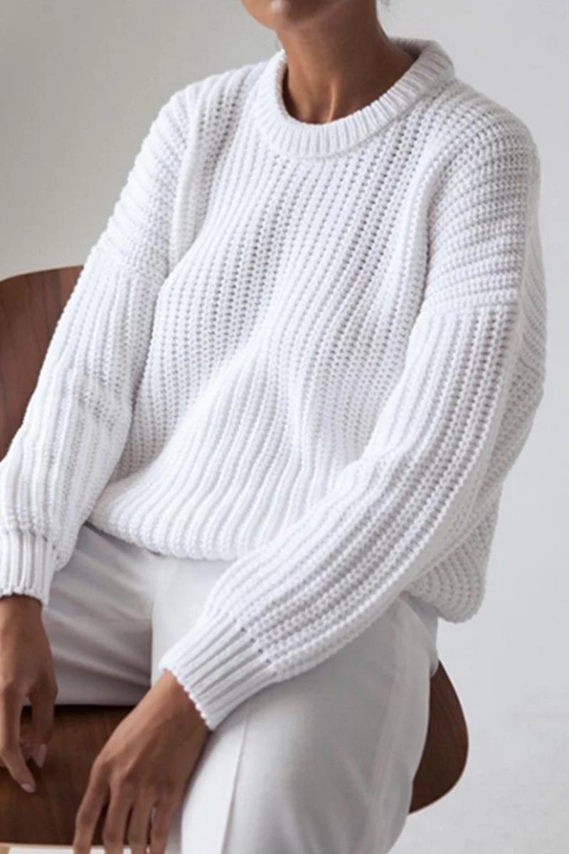 Casual Daily Weave O Neck Sweaters(7 Colors) - Panekey