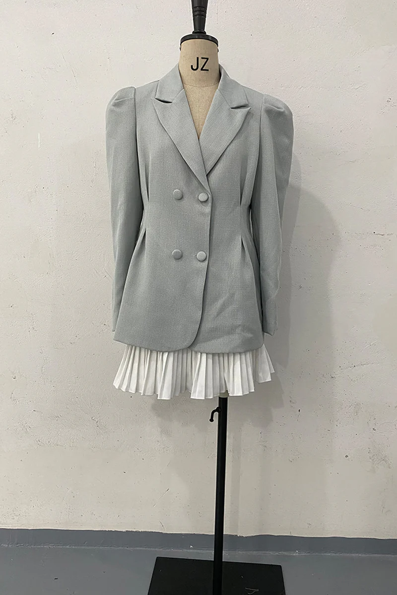 Casual Buttons Turn-back Collar Long Sleeve Two Pieces(3 Colors) - Panekey