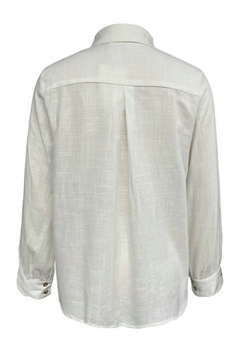 Casual Hollow Out Turndown Collar Blouses(4 Colors) - Panekey