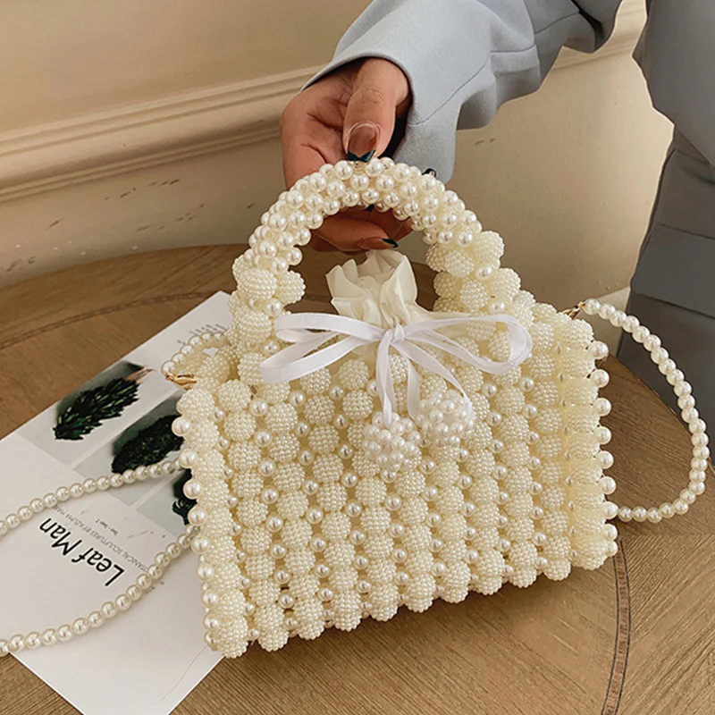 Casual Daily Solid Patchwork Pearl Weave Bags - Panekey